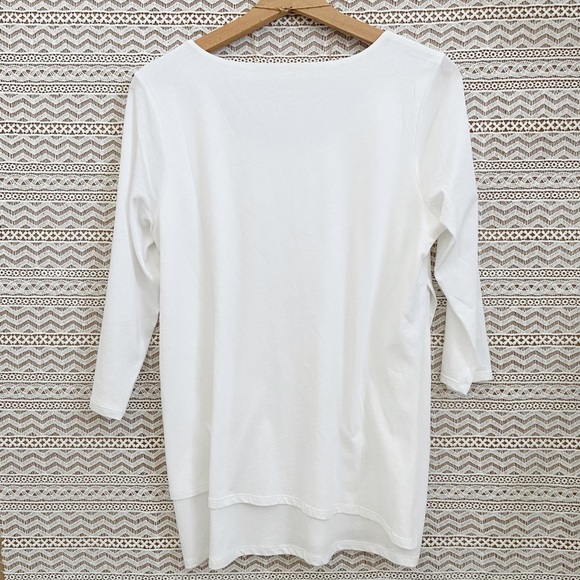 J JILL Crisp White Layered Blouse ⭐️ BEAUTIFUL - Picture 7 of 10